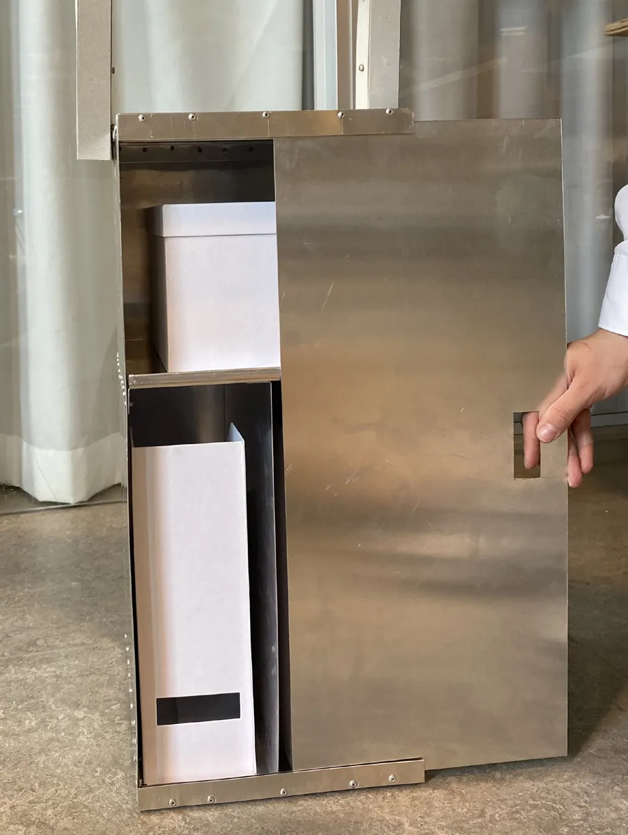 fictitious client ikea, sheet metal furniture element — furniture